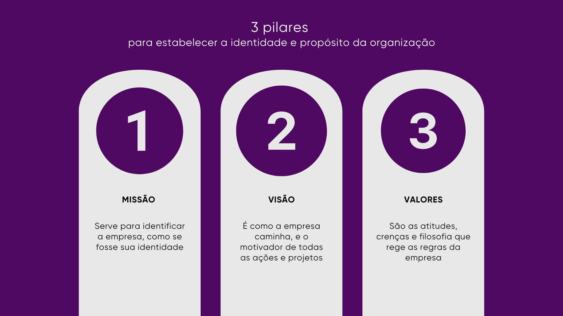 Missão, visão e valores de uma organização